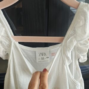 Zara Cream Ruffled Sleeve Top